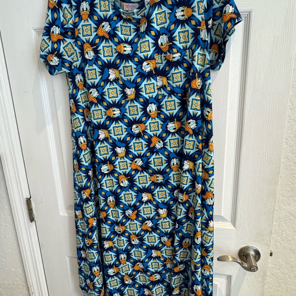 Disney Blue and Orange Patterned Midi Dress